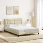 Bed with cream fabric mattress 120x200 cm by vidaXL, Beds and slatted bases - Ref: Foro24-3208525, Price: 387,55 €, Discount: %