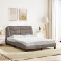 Bett mit taupegrauer Stoffmatratze 140x200 cm von vidaXL, Betten und Lattenroste - Ref: Foro24-3208538, Preis: 438,10 €, Raba...