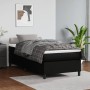 Estructura de cama sin colchón cuero sintético negro 90x190 cm