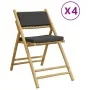 Klappbare Bistrostühle mit Kissen, 4 Stück, dunkelgrauer Bambus von vidaXL, Gartenstühle - Ref: Foro24-3208925, Preis: 251,98...