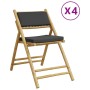 Klappbare Bistrostühle mit Kissen, 4 Stück, dunkelgrauer Bambus von vidaXL, Gartenstühle - Ref: Foro24-3208925, Preis: 228,53...