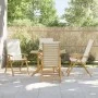 Folding bistro chairs with cushions 4 pcs cream white bamboo by vidaXL, Garden chairs - Ref: Foro24-3208927, Price: 421,35 €,...
