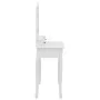 Juego de tocador y taburete madera paulownia blanco 80x69x141cm de vidaXL, Tocadores para dormitorios - Ref: Foro24-289318, P...