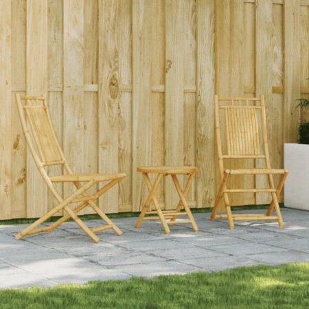 3-piece bamboo garden table and chairs set by vidaXL, Garden sets - Ref: Foro24-3278531, Price: 178,68 €, Discount: %