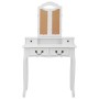 Schminktisch- und Hocker-Set aus weißem Paulownia-Holz, 80x69x141 cm. von vidaXL, Schlafzimmerkommoden - Ref: Foro24-289318, ...