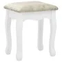 Juego de tocador y taburete madera paulownia blanco 80x69x141cm de vidaXL, Tocadores para dormitorios - Ref: Foro24-289318, P...