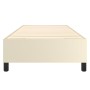 Estructura de cama sin colchón cuero sintético crema 90x190 cm