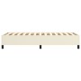 Estructura de cama sin colchón cuero sintético crema 90x190 cm