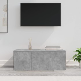 Mueble para TV madera contrachapada gris hormigón 80x34x30 cm