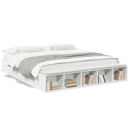 White engineered wood bed frame 180x200 cm by vidaXL, Beds and slatted bases - Ref: Foro24-3280545, Price: 190,62 €, Discount: %