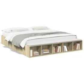 Estructura de cama madera de ingeniería roble Sonoma 180x200 cm de vidaXL, Camas y somieres - Ref: Foro24-3280547, Precio: 14...