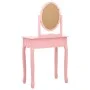 Tocador y taburete madera paulownia y MDF rosa 65x36x128 cm de vidaXL, Tocadores para dormitorios - Ref: Foro24-289331, Preci...