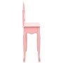 Tocador y taburete madera paulownia y MDF rosa 65x36x128 cm de vidaXL, Tocadores para dormitorios - Ref: Foro24-289331, Preci...