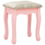 Tocador y taburete madera paulownia y MDF rosa 65x36x128 cm de vidaXL, Tocadores para dormitorios - Ref: Foro24-289331, Preci...