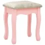 Tocador y taburete madera paulownia y MDF rosa 65x36x128 cm de vidaXL, Tocadores para dormitorios - Ref: Foro24-289331, Preci...