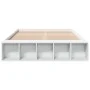 Estructura de cama madera de ingeniería blanca 135x190 cm de vidaXL, Camas y somieres - Ref: Foro24-3280587, Precio: 150,92 €...