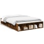 Smoked oak engineered wood bed frame 120x190cm by vidaXL, Beds and slatted bases - Ref: Foro24-3280598, Price: 127,80 €, Disc...