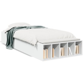 Estructura de cama madera de ingeniería blanca 100x200 cm de vidaXL, Camas y somieres - Ref: Foro24-3280601, Precio: 111,80 €...