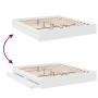 White engineered wood bed frame with drawers 200x200 cm by vidaXL, Beds and slatted bases - Ref: Foro24-3280629, Price: 189,6...