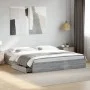 Cama con cajones madera ingeniería gris Sonoma 200x200 cm de vidaXL, Camas y somieres - Ref: Foro24-3280634, Precio: 185,51 €...