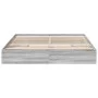 Sonoma graues Holzwerkstoffbett mit Schubladen 200x200 cm von vidaXL, Betten und Lattenroste - Ref: Foro24-3280634, Preis: 18...