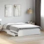 White engineered wood bed with drawers 140x200 cm by vidaXL, Beds and slatted bases - Ref: Foro24-3280657, Price: 274,09 €, D...