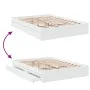 White engineered wood bed with drawers 140x200 cm by vidaXL, Beds and slatted bases - Ref: Foro24-3280657, Price: 274,09 €, D...