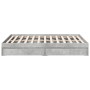 Betongraues Holzwerkstoffbett mit Schubladen 140x200 cm von vidaXL, Betten und Lattenroste - Ref: Foro24-3280660, Preis: 180,...