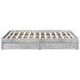 Concrete gray engineered wood bed with drawers 140x200 cm by vidaXL, Beds and slatted bases - Ref: Foro24-3280660, Price: 166...
