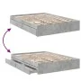 Concrete gray engineered wood bed with drawers 140x200 cm by vidaXL, Beds and slatted bases - Ref: Foro24-3280660, Price: 166...