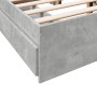 Betongraues Holzwerkstoffbett mit Schubladen 140x200 cm von vidaXL, Betten und Lattenroste - Ref: Foro24-3280660, Preis: 180,...