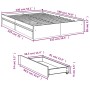 Betongraues Holzwerkstoffbett mit Schubladen 140x200 cm von vidaXL, Betten und Lattenroste - Ref: Foro24-3280660, Preis: 180,...