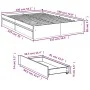Concrete gray engineered wood bed with drawers 140x200 cm by vidaXL, Beds and slatted bases - Ref: Foro24-3280660, Price: 166...