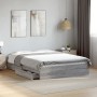 Cama con cajones madera ingeniería gris Sonoma 140x200 cm de vidaXL, Camas y somieres - Ref: Foro24-3280662, Precio: 173,57 €...