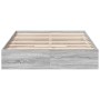 Cama con cajones madera ingeniería gris Sonoma 140x200 cm de vidaXL, Camas y somieres - Ref: Foro24-3280662, Precio: 173,57 €...