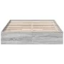 Sonoma gray engineered wood bed with drawers 120x200 cm by vidaXL, Beds and slatted bases - Ref: Foro24-3280669, Price: 159,7...