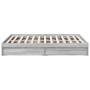 Cama con cajones madera ingeniería gris Sonoma 120x200 cm de vidaXL, Camas y somieres - Ref: Foro24-3280669, Precio: 161,64 €...