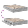 Cama con cajones madera ingeniería gris Sonoma 120x200 cm de vidaXL, Camas y somieres - Ref: Foro24-3280669, Precio: 161,64 €...