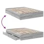 Sonoma gray engineered wood bed with drawers 120x200 cm by vidaXL, Beds and slatted bases - Ref: Foro24-3280669, Price: 159,7...