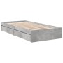 Cama con cajones madera ingeniería gris hormigón 100x200 cm de vidaXL, Camas y somieres - Ref: Foro24-3280674, Precio: 131,66...