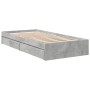 Cama con cajones madera ingeniería gris hormigón 100x200 cm de vidaXL, Camas y somieres - Ref: Foro24-3280674, Precio: 131,66...