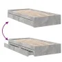 Cama con cajones madera ingeniería gris hormigón 100x200 cm de vidaXL, Camas y somieres - Ref: Foro24-3280674, Precio: 129,91...