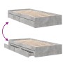 Cama con cajones madera ingeniería gris hormigón 100x200 cm de vidaXL, Camas y somieres - Ref: Foro24-3280674, Precio: 131,66...