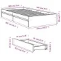 Concrete gray engineered wood bed with drawers 100x200 cm by vidaXL, Beds and slatted bases - Ref: Foro24-3280674, Price: 129...