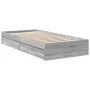 Sonoma gray engineered wood bed with drawers 100x200 cm by vidaXL, Beds and slatted bases - Ref: Foro24-3280676, Price: 134,9...