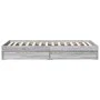 Sonoma gray engineered wood bed with drawers 100x200 cm by vidaXL, Beds and slatted bases - Ref: Foro24-3280676, Price: 134,9...