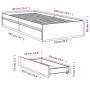 Oak brown engineered wood bed with drawers 90x190 cm by vidaXL, Beds and slatted bases - Ref: Foro24-3280712, Price: 132,70 €...