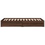 Cama con cajones madera de ingeniería marrón roble 75x190 cm de vidaXL, Camas y somieres - Ref: Foro24-3280719, Precio: 123,8...