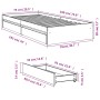 Cama con cajones madera de ingeniería marrón roble 75x190 cm de vidaXL, Camas y somieres - Ref: Foro24-3280719, Precio: 123,8...