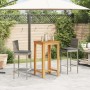 Garden table and stools 3 pieces acacia wood PE rattan gray by vidaXL, Garden sets - Ref: Foro24-3295263, Price: 285,96 €, Di...